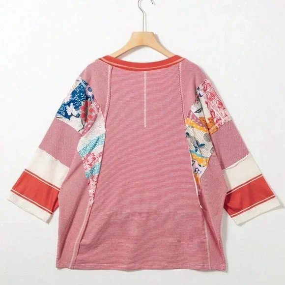 Colorful Patchwork Women's Top - Picture 7 of 7